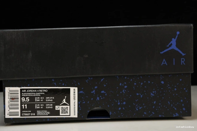 Royal Retro Jordan Black 4 CT8527-018 Game 0717